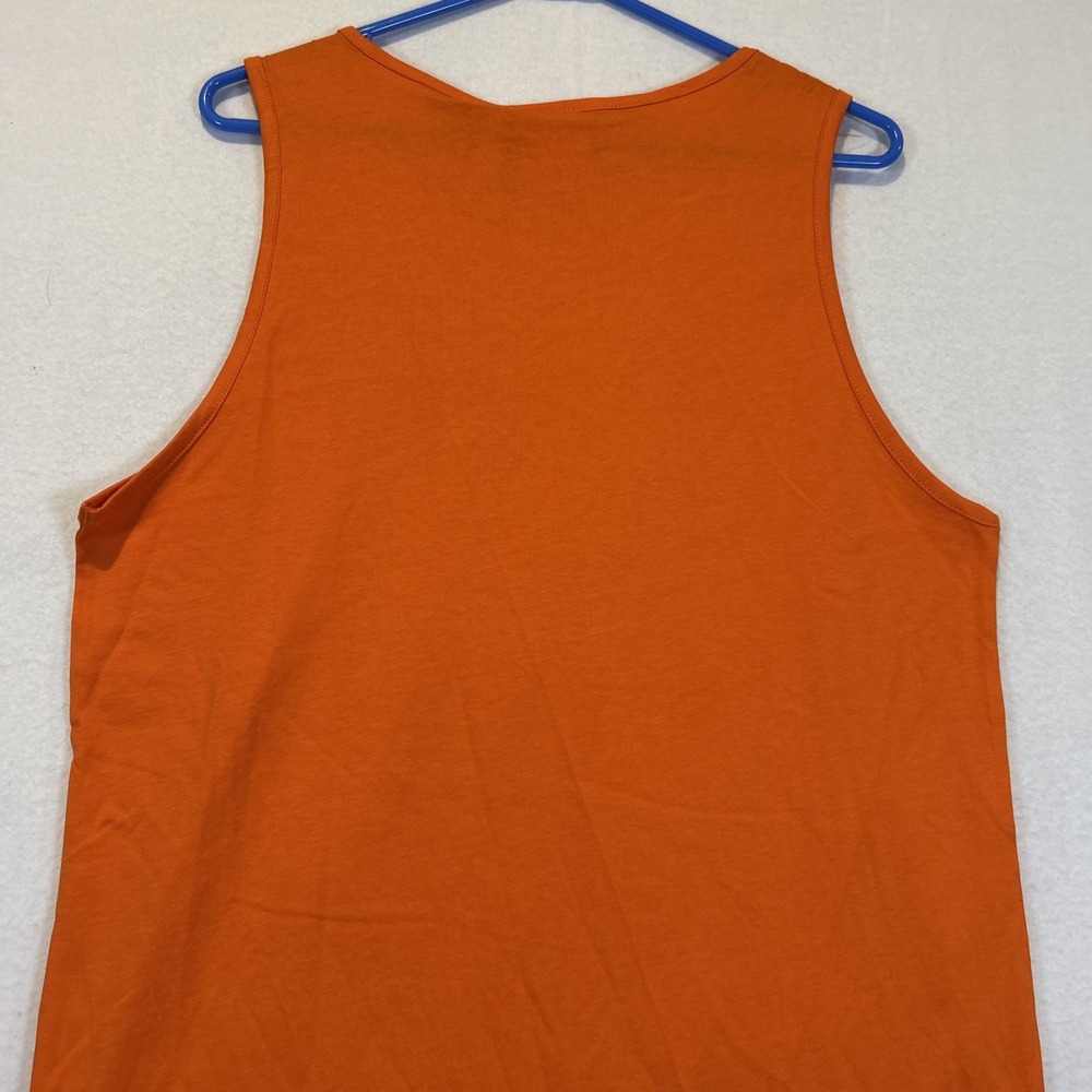 Adidas Essentials Tank Top Small Orange Embroidered Logo Trefoil Mens JF6602 - Picture 9 of 9